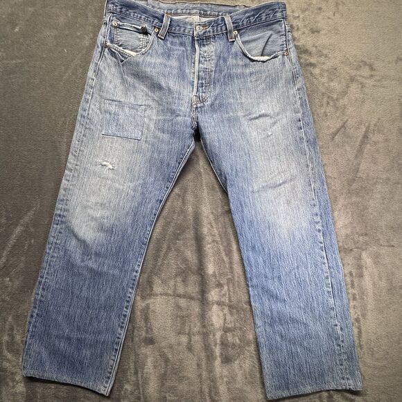 Levi’s 501 Jeans Men’s 36x27 Measured Tag 38x30 Altered Fade Thrashed Grunge - Picture 1 of 16